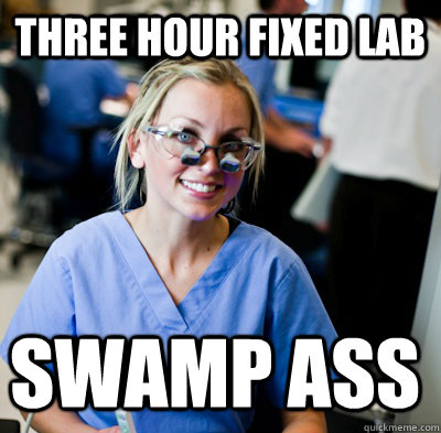 three hour fixed lab swamp ass - three hour fixed lab swamp ass  overworked dental student