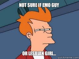 not sure if emo guy or lesbian girl... - not sure if emo guy or lesbian girl...  Meme