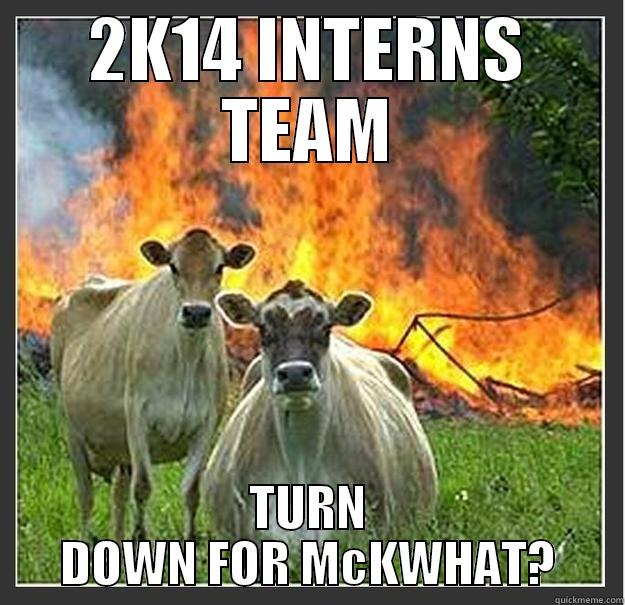 Interns 2k14 - 2K14 INTERNS TEAM TURN DOWN FOR MCKWHAT? Evil cows