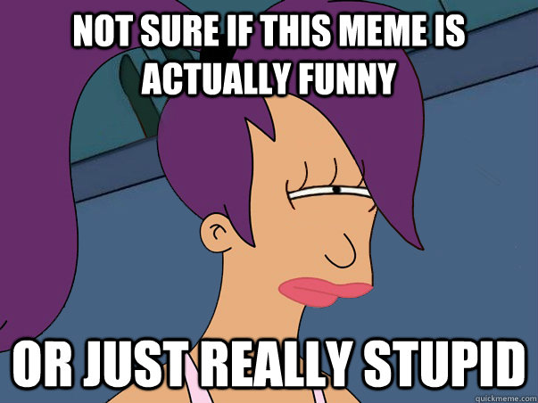 Not sure if this meme is actually funny  Or just really stupid   Leela Futurama