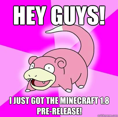 Hey Guys! i just got the minecraft 1.8 pre-release!  Slowpoke