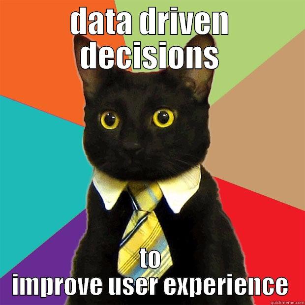 DATA DRIVEN DECISIONS TO IMPROVE USER EXPERIENCE Business Cat