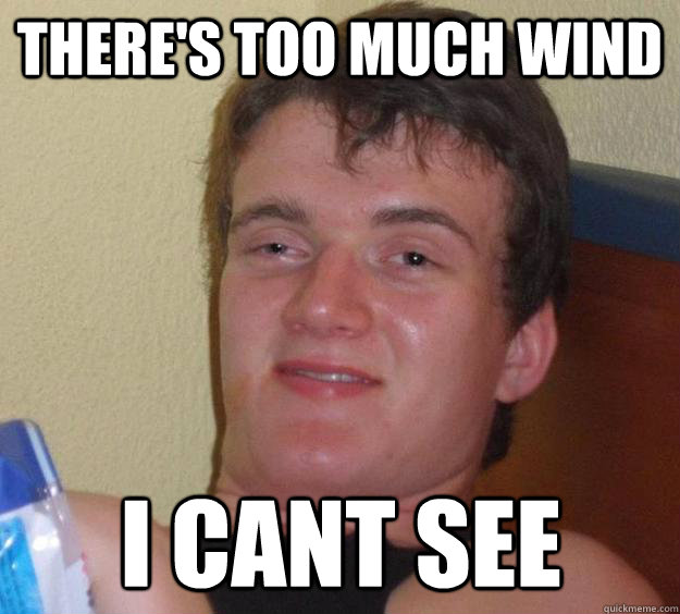 There's too much wind  I cant see   10 Guy