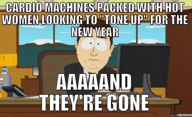 As a gym rat, this is every year's January vs. February - CARDIO MACHINES PACKED WITH HOT WOMEN LOOKING TO 