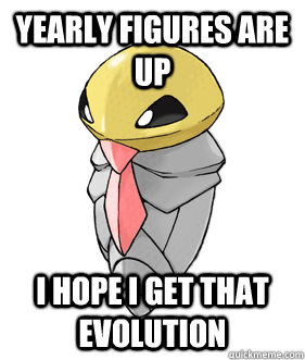 Yearly figures are up I hope I get that evolution - Yearly figures are up I hope I get that evolution  Korporate Kakuna