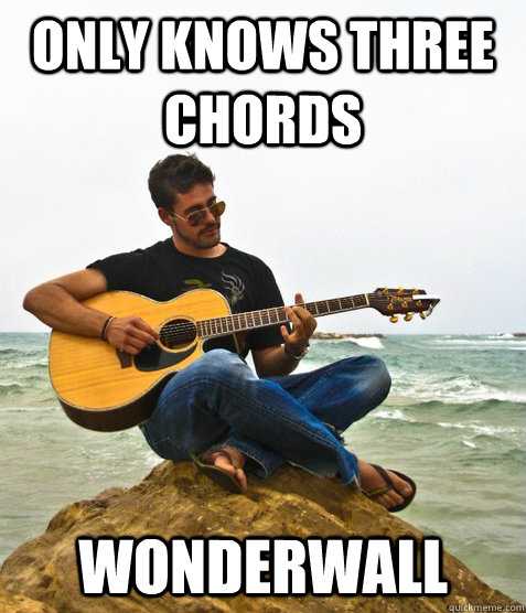 only Knows three chords wonderwall  Douchebag Guitarist