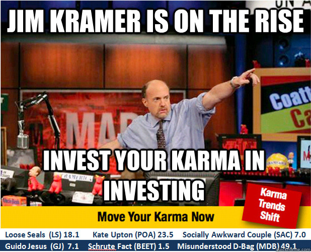 Jim Kramer is on the rise invest your karma in investing  Jim Kramer with updated ticker