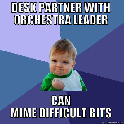 DESK PARTNER WITH ORCHESTRA LEADER CAN MIME DIFFICULT BITS Success Kid