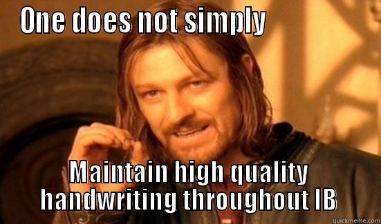 ONE DOES NOT SIMPLY                   MAINTAIN HIGH QUALITY HANDWRITING THROUGHOUT IB Boromir