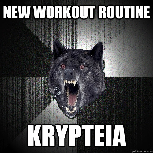 New workout routine krypteia  Insanity Wolf