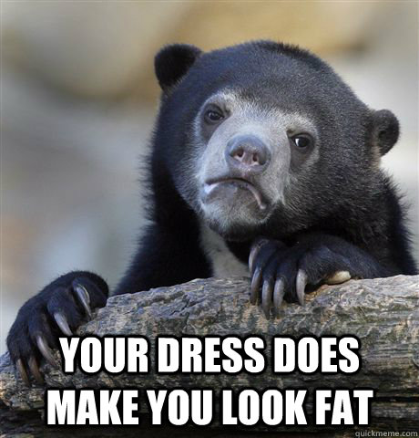  Your dress does make you look fat -  Your dress does make you look fat  Confession Bear