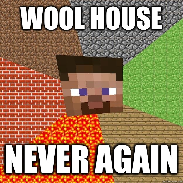 WOOL HOUSE NEVER AGAIN  Minecraft