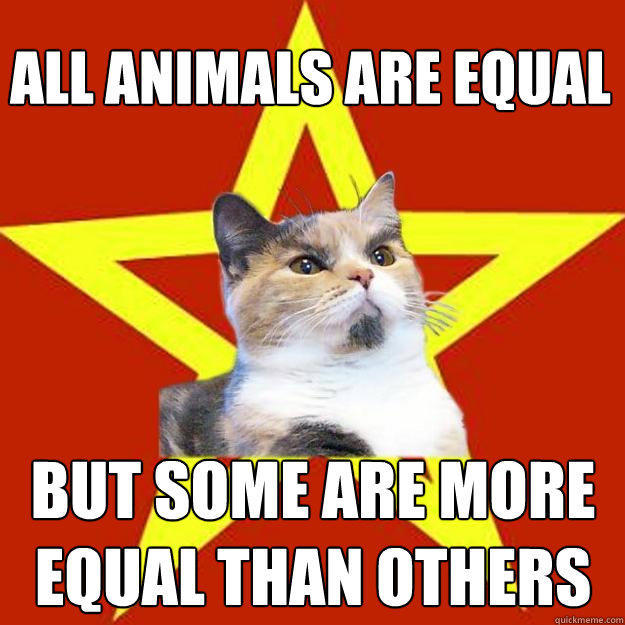 All animals are equal but some are more equal than others  