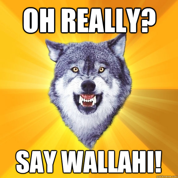 OH REALLY? SAY WALLAHI!  Courage Wolf