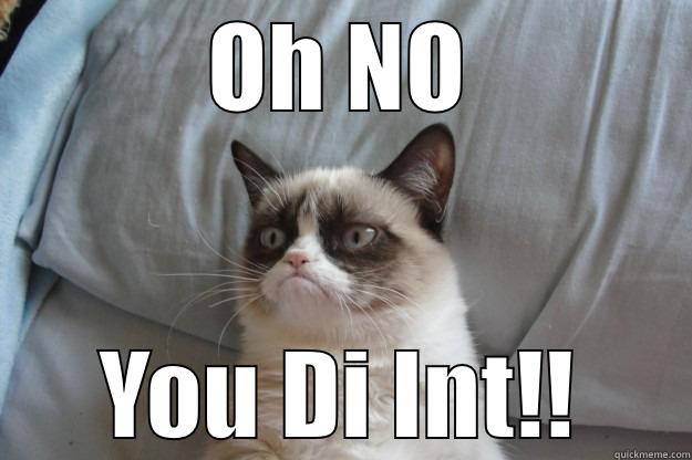 Oh NOOOOOO - OH NO YOU DI INT!! Grumpy Cat