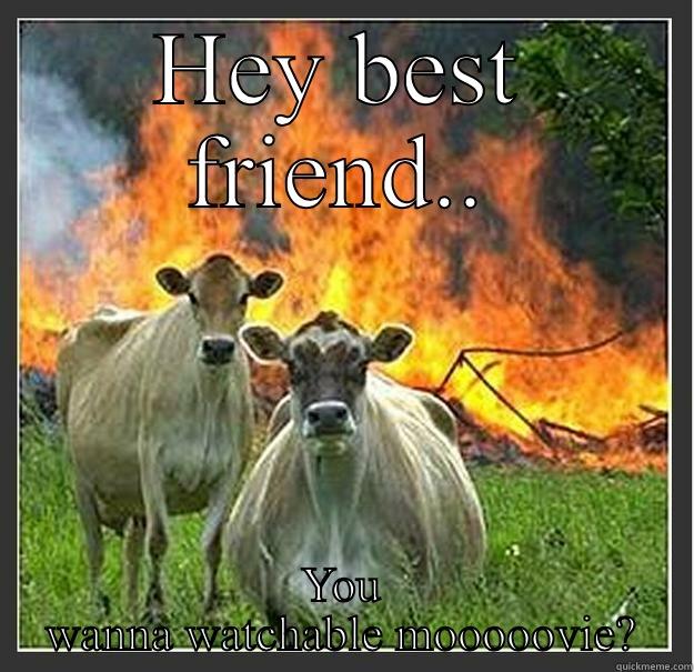 Mooovie time - HEY BEST FRIEND.. YOU WANNA WATCHABLE MOOOOOVIE? Evil cows