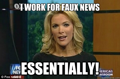 i work for faux news Essentially!  Megyn Kelly