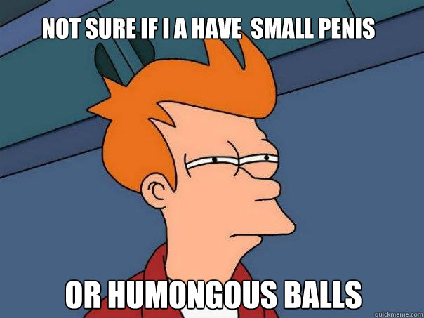 Not sure if i a have  small penis or humongous balls  Futurama Fry