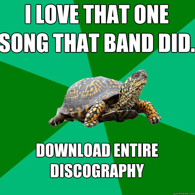 I love that one song that band did. Download entire discography  Torrenting Turtle