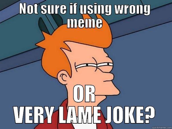 NOT SURE IF USING WRONG MEME OR VERY LAME JOKE? Futurama Fry