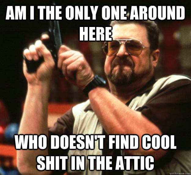 am I the only one around here Who doesn't find cool shit in the attic  Angry Walter