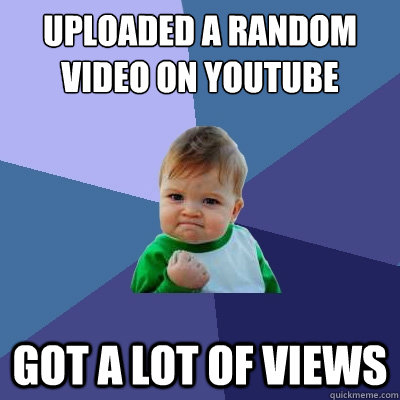 uploaded a random video on youtube got a lot of views  Success Kid