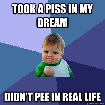 Took a piss in my dream Didn't pee in real life - Took a piss in my dream Didn't pee in real life  Success Kid