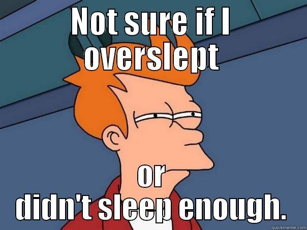 NOT SURE IF I OVERSLEPT OR DIDN'T SLEEP ENOUGH. Futurama Fry