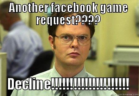 ANOTHER FACEBOOK GAME REQUEST???? DECLINE!!!!!!!!!!!!!!!!!!!!! Schrute