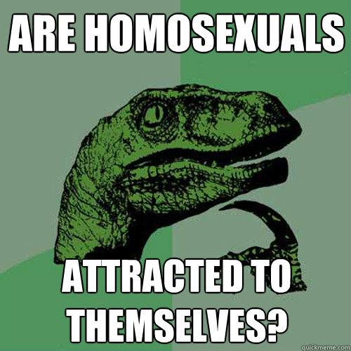 Are homosexuals attracted to themselves?  Philosoraptor