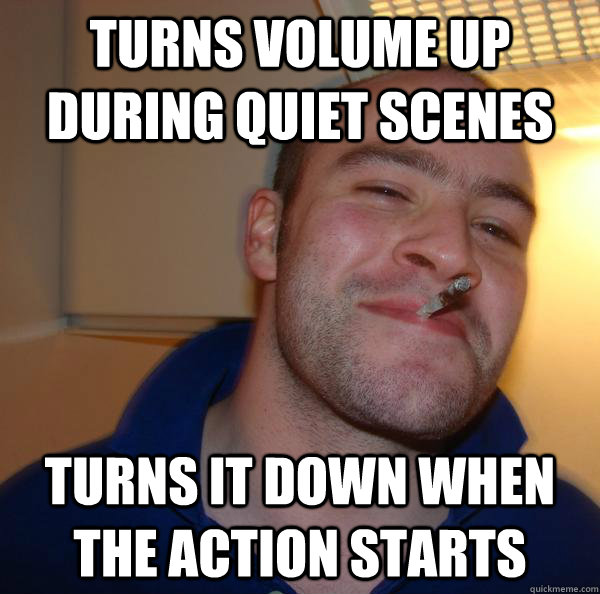 Turns volume up during quiet scenes Turns it down when the action starts - Turns volume up during quiet scenes Turns it down when the action starts  Misc