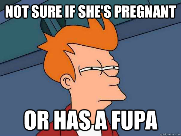 NOT SURE IF SHE'S PREGNANT  OR HAS A FUPA  Futurama Fry