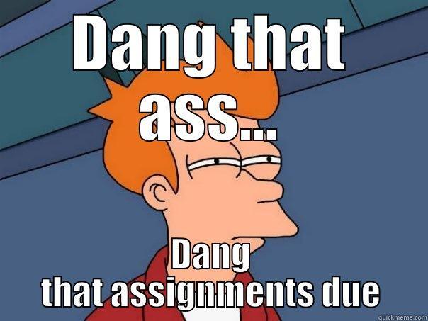 DANG THAT ASS... DANG THAT ASSIGNMENTS DUE Futurama Fry