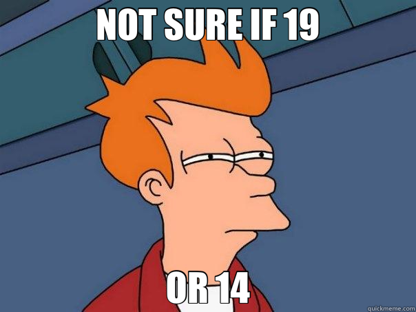 NOT SURE IF 19 OR 14  Futurama Fry