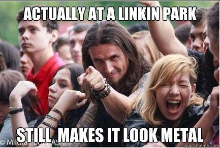 Actually at a Linkin Park concert

 Still  makes it look metal   Ridiculously Photogenic Metalhead