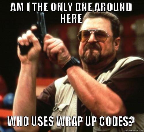 AM I THE ONLY ONE AROUND HERE WHO USES WRAP UP CODES? Am I The Only One Around Here