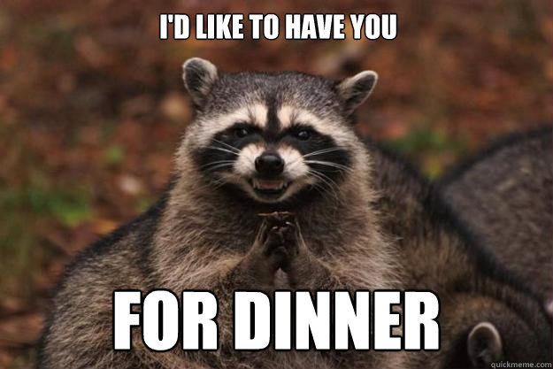 I'd like to have you For dinner - I'd like to have you For dinner  Evil Plotting Raccoon