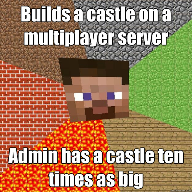 Builds a castle on a multiplayer server Admin has a castle ten times as big  Minecraft