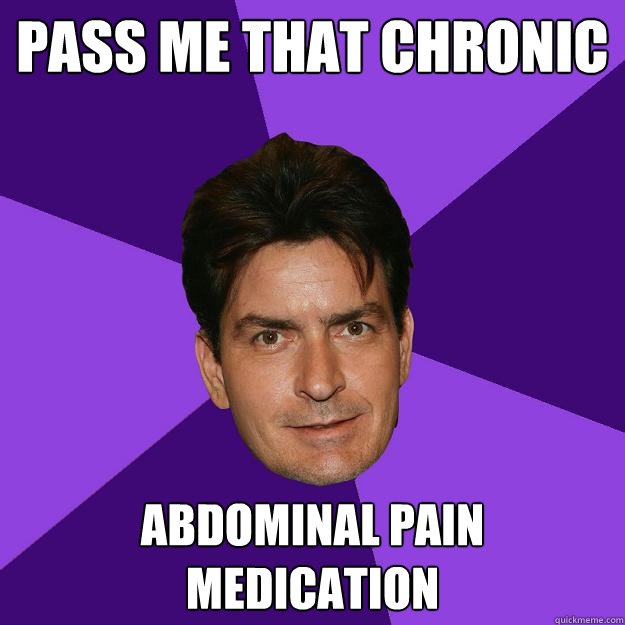 Pass me that chronic abdominal pain medication - Pass me that chronic abdominal pain medication  Clean Sheen