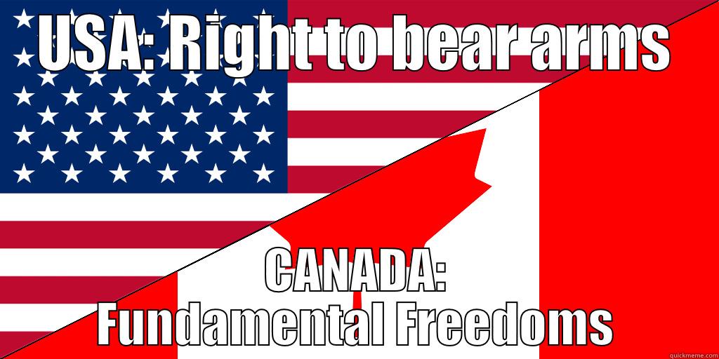 USA: RIGHT TO BEAR ARMS CANADA: FUNDAMENTAL FREEDOMS Misc