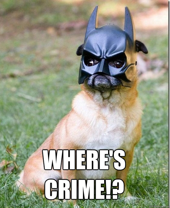 WHERE'S CRIME!? - WHERE'S CRIME!?  Batman pug