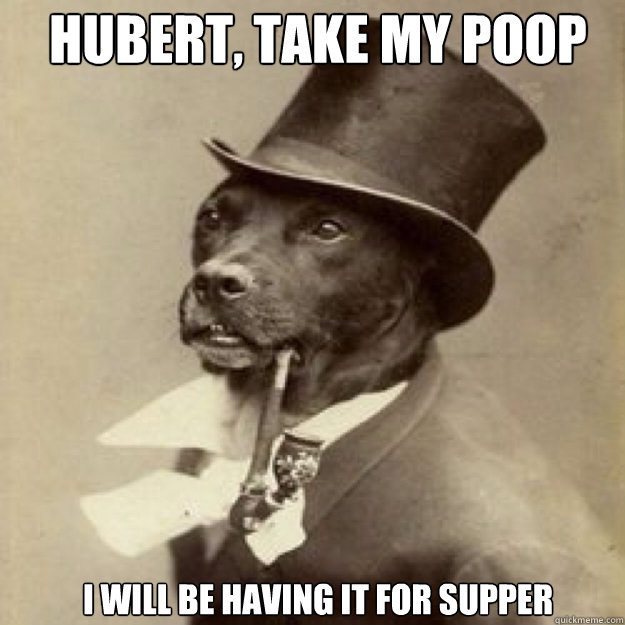 Hubert, take my poop I will be having it for supper - Hubert, take my poop I will be having it for supper  old money fog