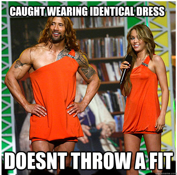 Caught wearing identical dress Doesnt throw a fit - Caught wearing identical dress Doesnt throw a fit  Misc