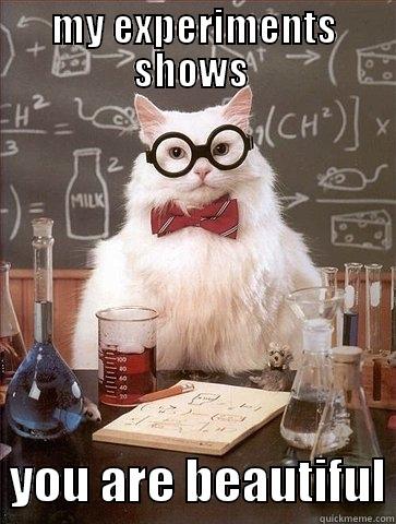 you are beautiful - MY EXPERIMENTS SHOWS    YOU ARE BEAUTIFUL Chemistry Cat