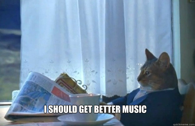 i should get better music  Sophisticated Cat