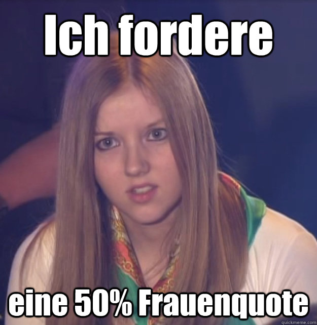 Ich fordere eine 50% Frauenquote  scumbag gameshow helper