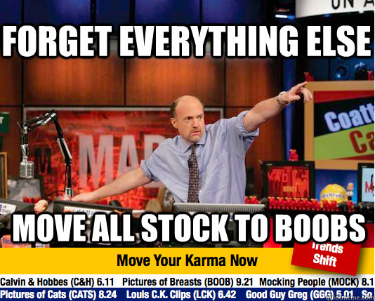 Forget everything else move all stock to boobs - Forget everything else move all stock to boobs  Mad Karma with Jim Cramer