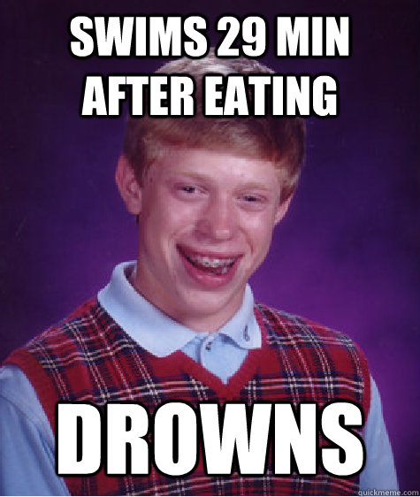 SWims 29 min after eating drowns - SWims 29 min after eating drowns  Bad Luck Brian