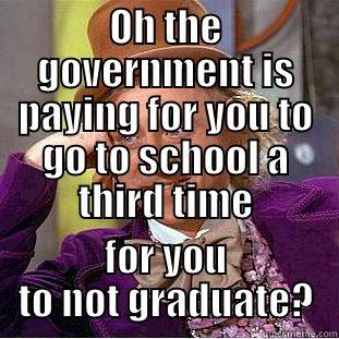 Never Graduate - OH THE GOVERNMENT IS PAYING FOR YOU TO GO TO SCHOOL A THIRD TIME FOR YOU TO NOT GRADUATE? Creepy Wonka