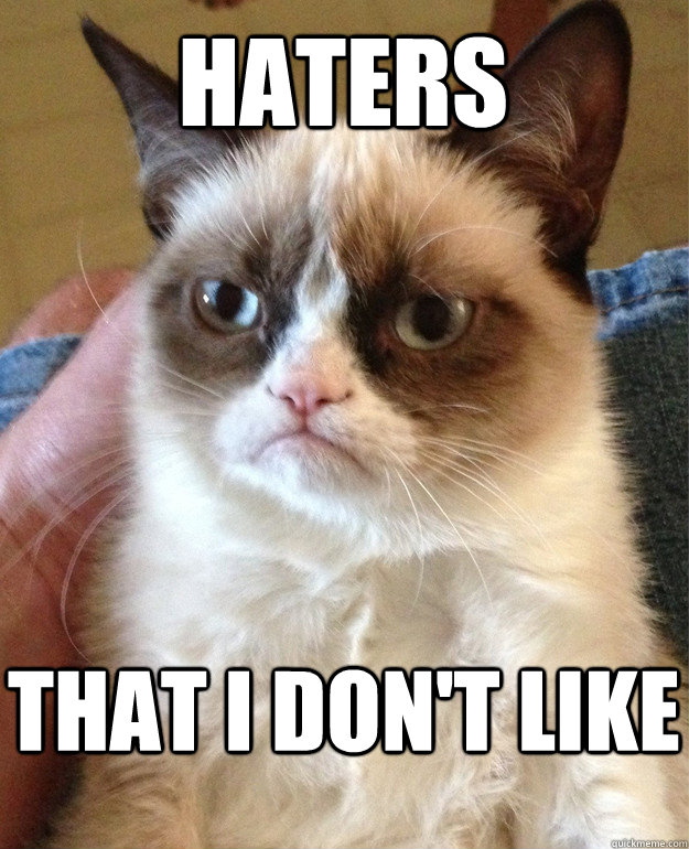 Haters  That I Don't Like  Grumpy Cat